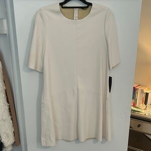 Zara original price $699 leather Cream Mini Dress
